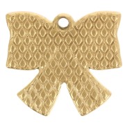 Ciondolo a nodo 15x16 mm in resina epossidica - Acciaio inossidabile 304L Dorato - Crema x1