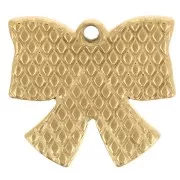 Ciondolo a nodo 15x16 mm in resina epossidica - Acciaio inossidabile 304L Dorato - Crema x1