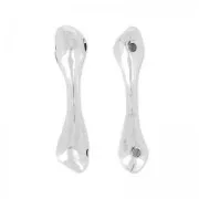 Distanziatore irregolare 2 fori 20 mm Placcatura argento antico x6