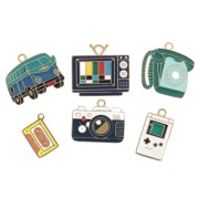 Mix di Ciondoli epossidici esclu Perles&co Acciaio inox 304L Dorato x6