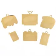 Mix di Ciondoli epossidici esclu Perles&co Acciaio inox 304L Dorato x6