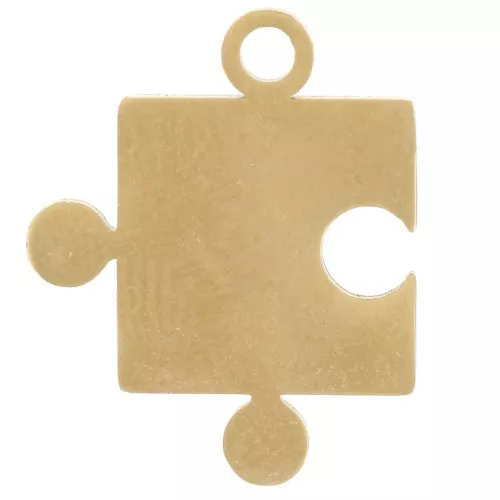 Ciondolo puzzle n°1 (1 lato aperto) 18x14 mm - Acciaio inossidabile 304L Dorato x1