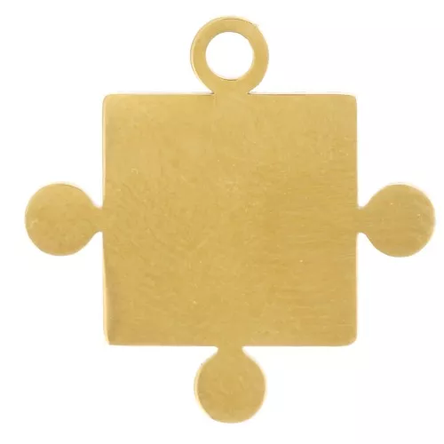Ciondolo puzzle n°2 (3 lati rotondi) 18x17,5 mm - Acciaio inossidabile 304L Dorato x1