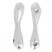 Distanziatori irregolari a 2 fori 27x5,5 mm - Rivestimento in argento invecchiato x4