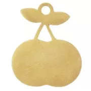 Ciondolo in resina epossidica 18x15 mm - Acciaio inossidabile 304L Dorato - Brillantini rosa x1