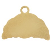 Ciondolo a mezzaluna 13x18 mm in resina epossidica - Acciaio inossidabile 304L Dorato - Arancione x1