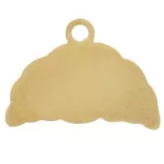 Ciondolo a mezzaluna 13x18 mm in resina epossidica - Acciaio inossidabile 304L Dorato - Arancione x1