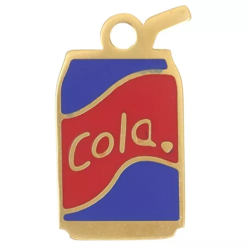 Ciondolo per lattina di Cola 16x9mm in resina epossidica - Acciaio inossidabile 304L Dorato Rosso Blu