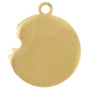 Ciondolo a ciambella 16 mm Resina epossidica - Acciaio inossidabile 304L Dorato - Rosa x1