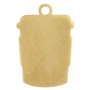 Ciondolo a forma di tazza da caffè 18x12,5 mm in resina epossidica - Acciaio inossidabile 316L Dorato - Marrone