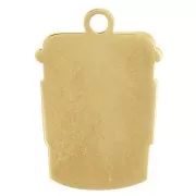 Ciondolo a forma di tazza da caffè 18x12,5 mm in resina epossidica - Acciaio inossidabile 316L Dorato - Marrone