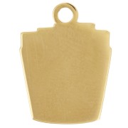 Ciondolo 16x12 mm in resina epossidica - acciaio inossidabile 304L Dorato - Rosso - Giallo