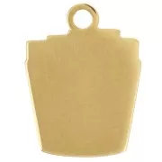 Ciondolo 16x12 mm in resina epossidica - acciaio inossidabile 304L Dorato - Rosso - Giallo