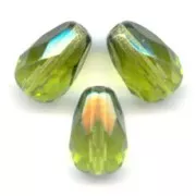 Perla a forma di pera sfaccettate 10x7 mm - Olivina x20
