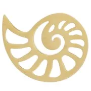 Pendente - Distanziatore a conchiglia 14,5x11 mm - Acciaio inossidabile 304L Dorato x1