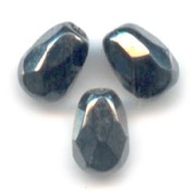 Perla a forma di pera sfaccettate 7x5 mm - Jet Hematite x25