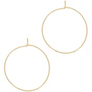 Orecchini a cerchio da decorare 30 mm - Filo 0,7 mm - Dorati x2