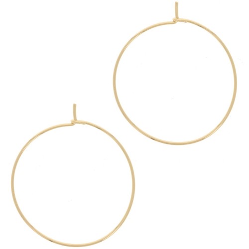 Orecchini a cerchio da decorare 30 mm - Filo 0,7 mm - Dorati x2