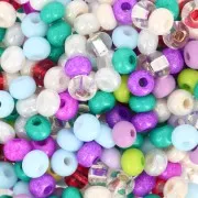 Bianco - Preciosa Perle di semi 6/0 4 mm - Mix Viola - Turchese - Bianco x20g Preciosa Perle di semi 6/0 4 mm - Mix Viola - Turchese - Bianco x20g