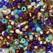 Preciosa Perles rocailles 8/0 3 mm - Mix Multi bleu - Golden x20g