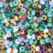 Perla Preciosa 8/0 3 mm - Mix turchese - prugna - Dorato x 20 g