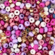 Perla Preciosa 8/0 3 mm - Assortimento viola - rosa - bianco x 20 g