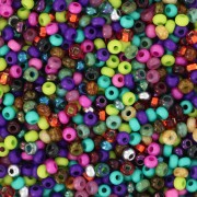 Perla Preciosa 11/0 da 2 mm - Mix verde - viola - rosa x 20 g