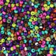 Perla Preciosa 11/0 da 2 mm - Mix verde - viola - rosa x 20 g