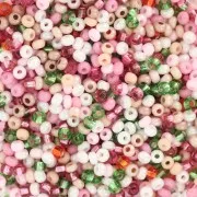 Perla Preciosa 11/0 2 mm - Assortimento bianco - rosa - verde x 20 g