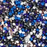Perla Preciosa 11/0 2 mm - Mix multicolore blu - bianco - nero x 20 g