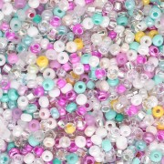 Perla Preciosa 11/0 2 mm - Mix Crystal - Turchese - Rosa x20g