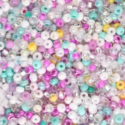 Perla Preciosa 11/0 2 mm - Mix Crystal - Turchese - Rosa x20g