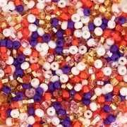 Perla Preciosa 11/0 da 2 mm - Assortimento bianco - arancione - viola x 20 g