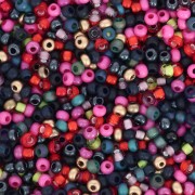 Perla Preciosa 11/0 da 2 mm - Mix blu scuro - fucsia - verde x 20 g