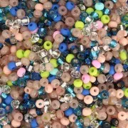 Preciosa Perles rocailles 11/0 2 mm - Mix Sable - Multi bleu - Vert x20g