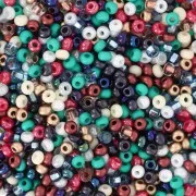 Perla Preciosa 11/0 2 mm - Assortimento bianco - rosso - verde - bronzo x20 g