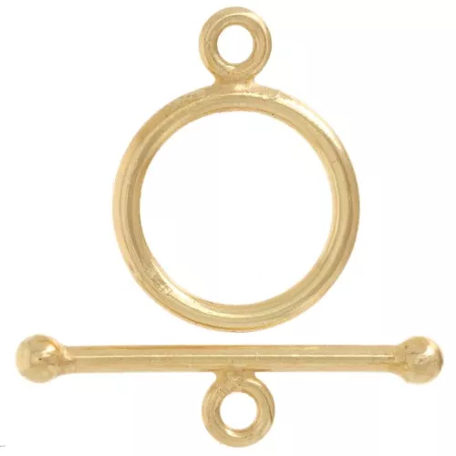 Chiusura a T da 13 mm per bracciale o collana - Argento 925 Dorato x1