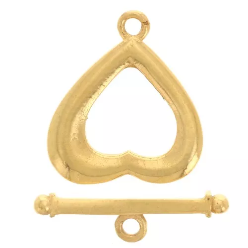 Chiusura a cuore 15x13 mm - Argento 925 Dorato x1