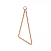 Pendente triangolo 44 mm Dorato con oro fino rosa x1