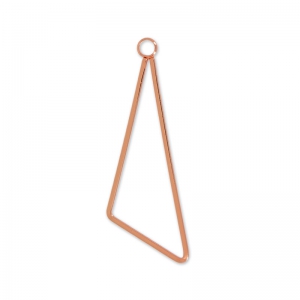 Pendente triangolo 44 mm Dorato con oro fino rosa x1