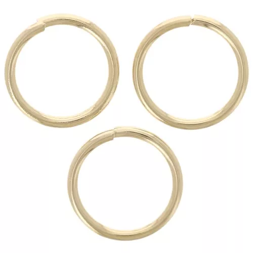 Anelli aperti rotondi 7x0,7 mm - Placcato oro 3 micron x4