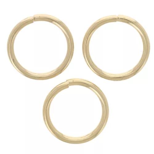 Anelli aperti rotondi 8x0,9 mm - Placcato oro 3 micron x4