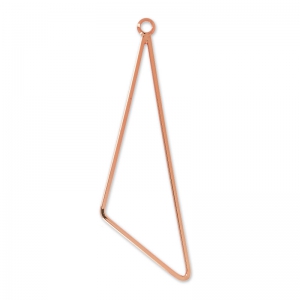 Pendente triangolo 58 mm Dorato con oro fino rosa x1