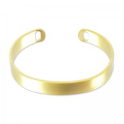 Bracciale a girocollo ovale con 2 fori, 16 cm - Dorato con oro fino satinato x1