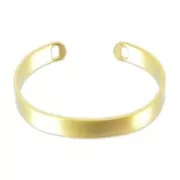 Bracciale a girocollo ovale con 2 fori, 16 cm - Dorato con oro fino satinato x1