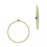 Anello testurizzato con Ossido di zirconio 18mm Blu Zaffiro/dorato con oro fino x1