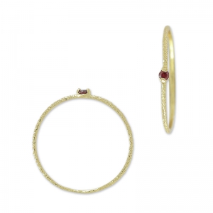 Anello testurizzato con Ossido di zirconio 18 mm Fuchsia/dorato con oro fino x1