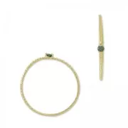 Anello testurizzato con Ossido di zirconio 18mm Verde /dorato con oro fino x1