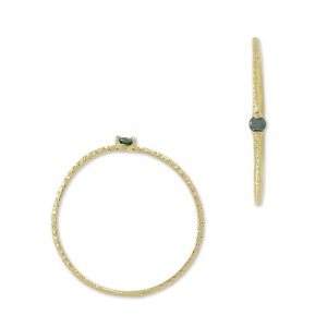 Anello testurizzato con Ossido di zirconio 18mm Verde /dorato con oro fino x1