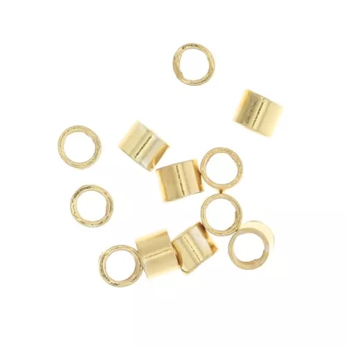 Tubi schiacciabili 1,6x2 mm - Argento 925 Dorato x30
